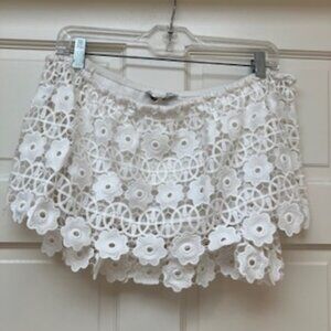 Endless Rose White Off the shoulder lace eyelet crop top size M